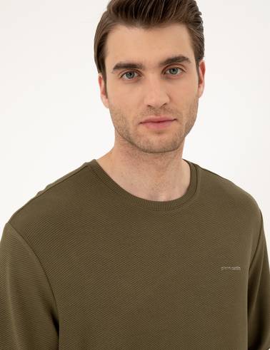 Koyu Haki Regular Fit Sweatshirt
