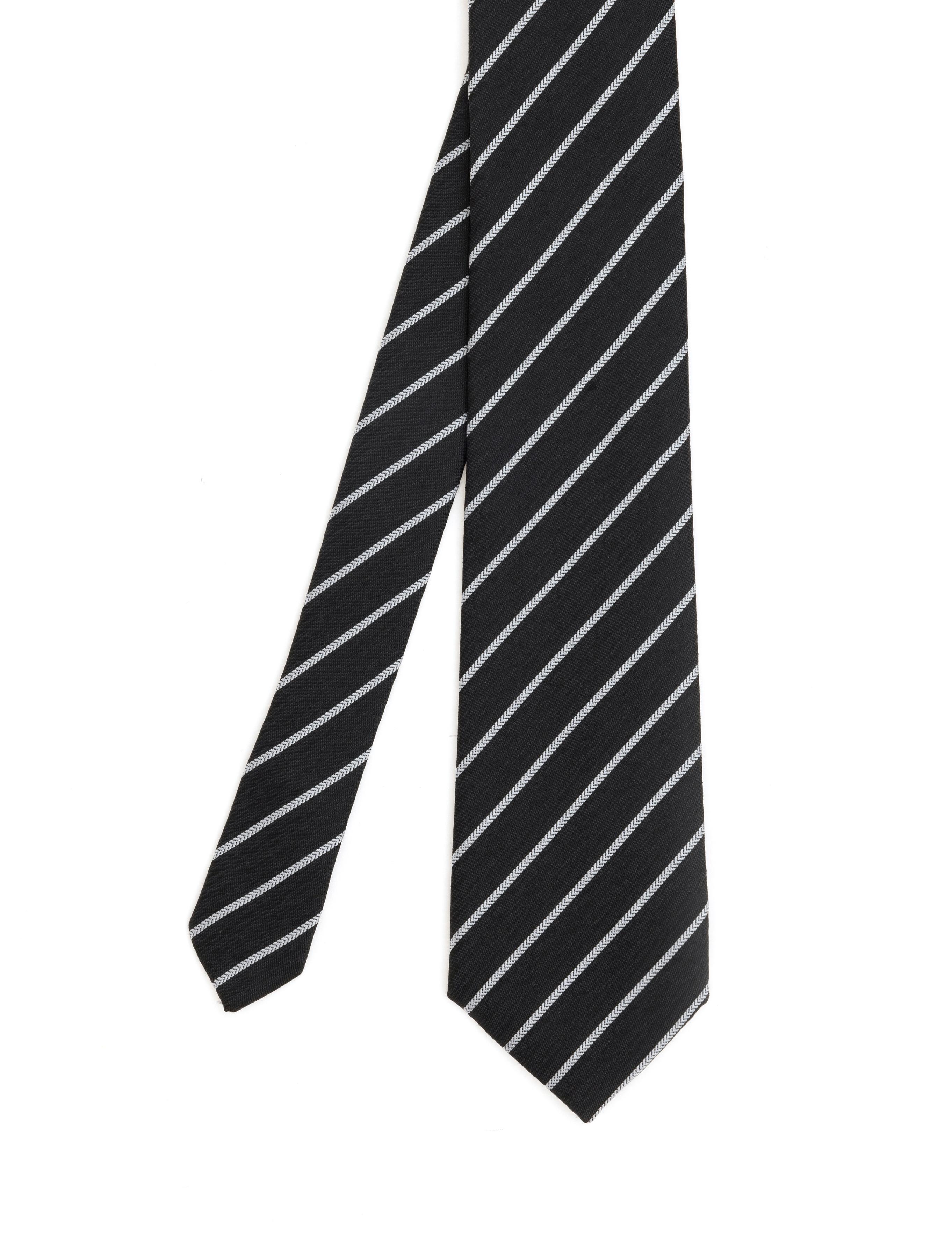 Siyah 3'lü Kravat-Mendil-Kravat İğnesi Set