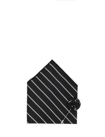 Siyah 3'lü Kravat-Mendil-Kravat İğnesi Set - 50298126001