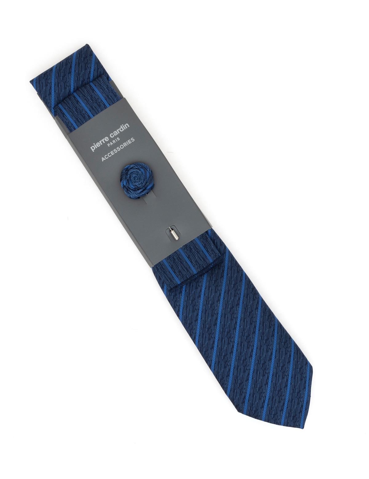 Lacivert 3'lü Kravat-Mendil-Kravat İğnesi Set - 50298128001