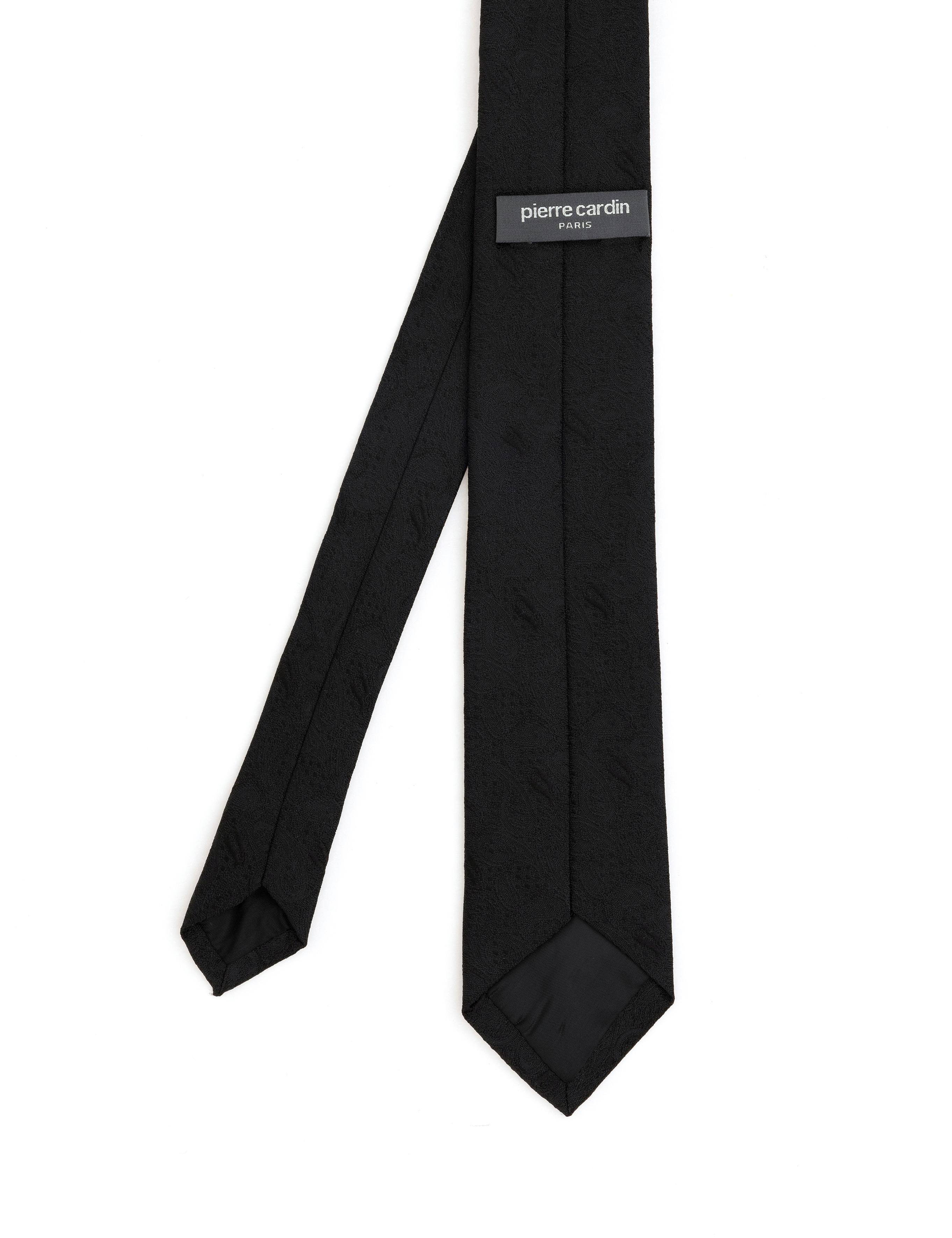 Siyah 3'lü Kravat-Mendil-Kravat İğnesi Set