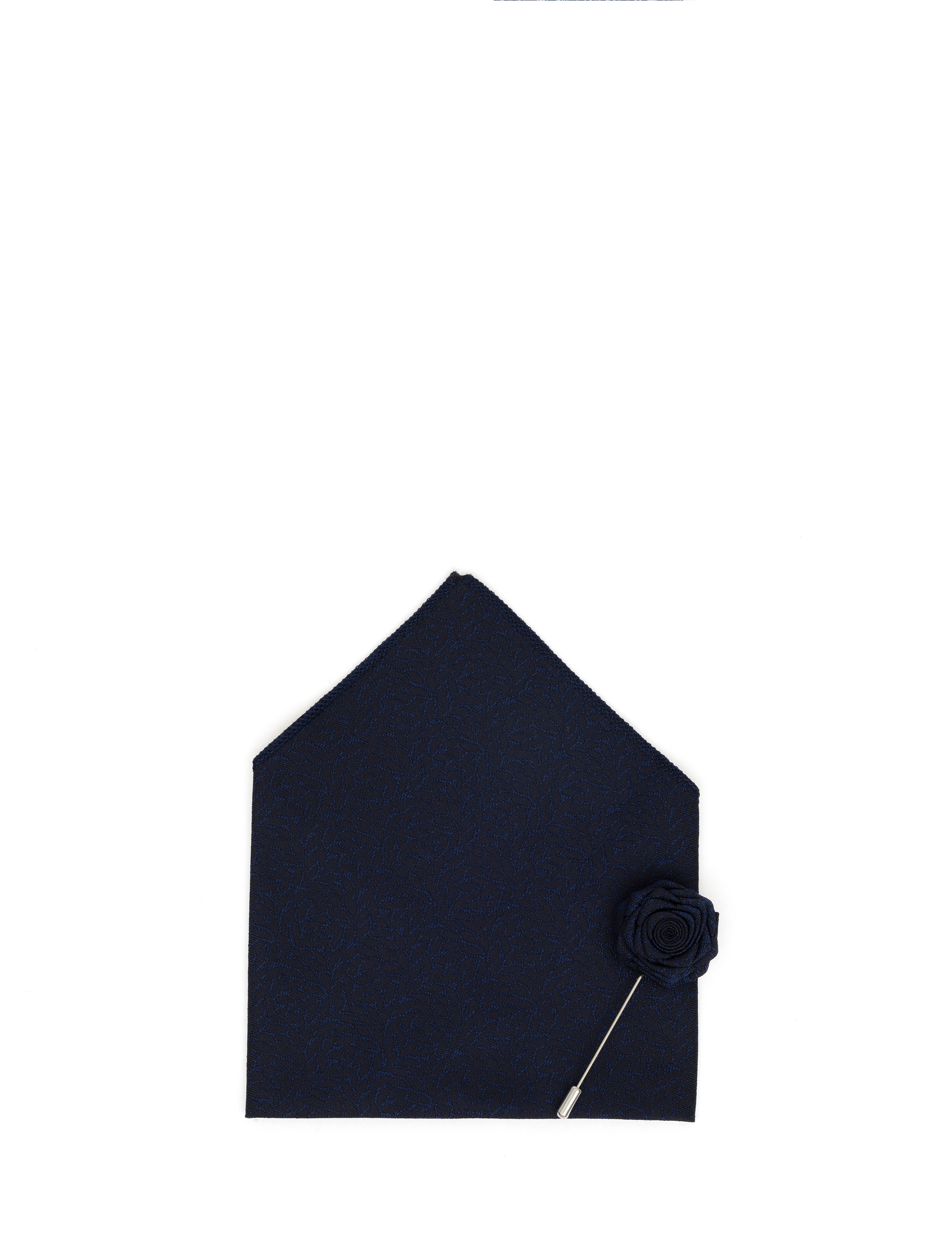 Lacivert 3'lü Kravat-Mendil-Kravat İğnesi Set - Image 6