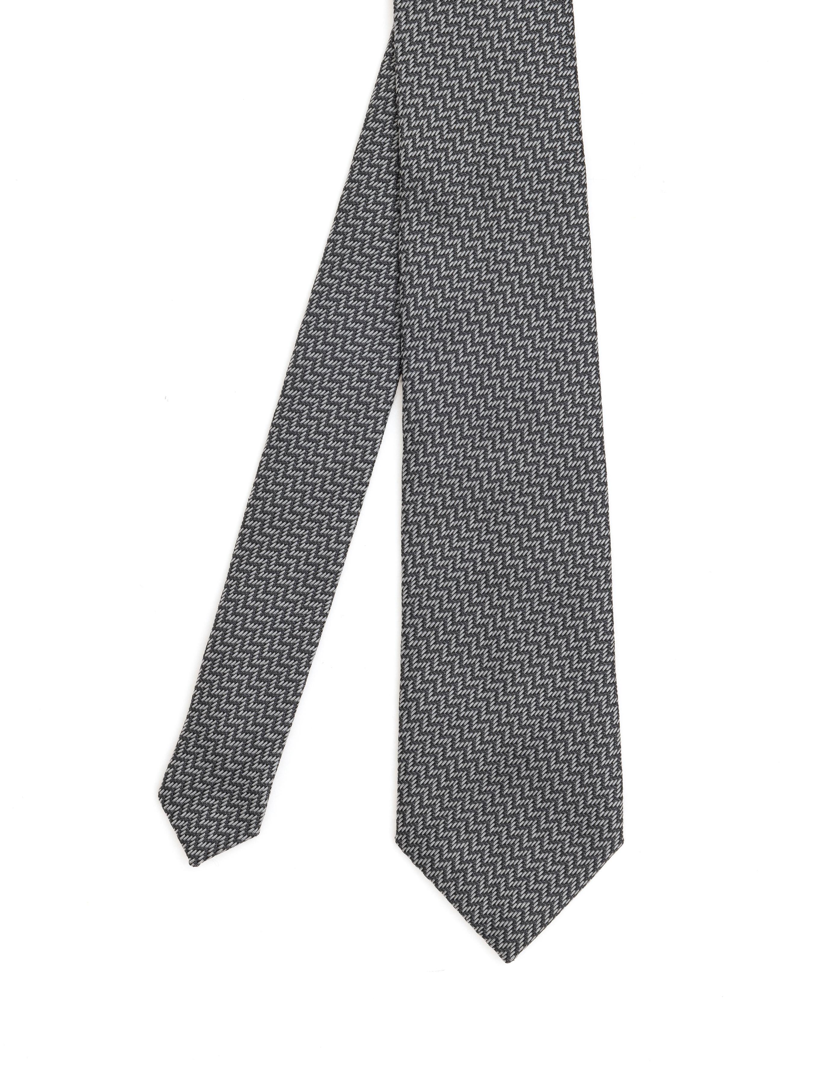 Siyah 3'lü Kravat-Mendil-Kravat İğnesi Set