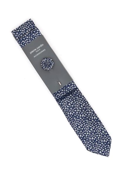 Lacivert 3'lü Kravat-Mendil-Kravat İğnesi Set - 50298145001