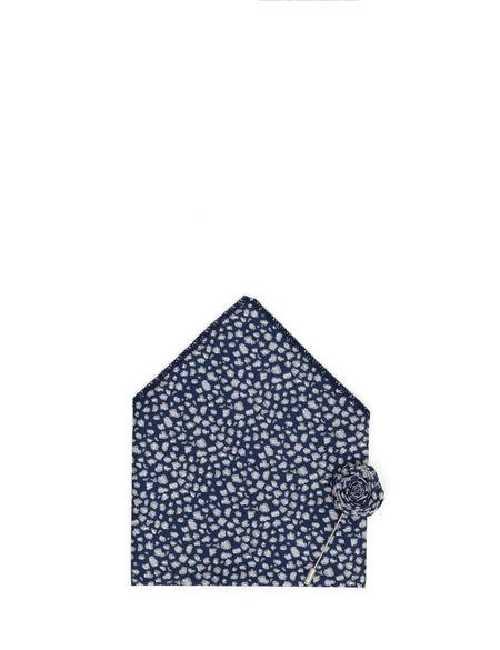 Lacivert 3'lü Kravat-Mendil-Kravat İğnesi Set - 50298145001