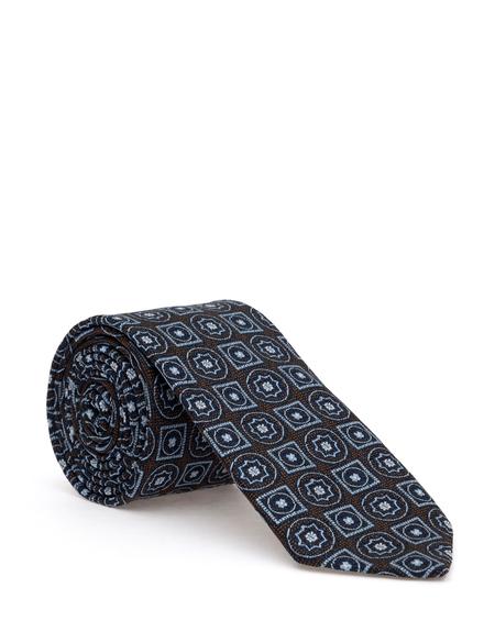 Kahverengi 3'lü Kravat-Mendil-Kravat İğnesi Set - 50298147001