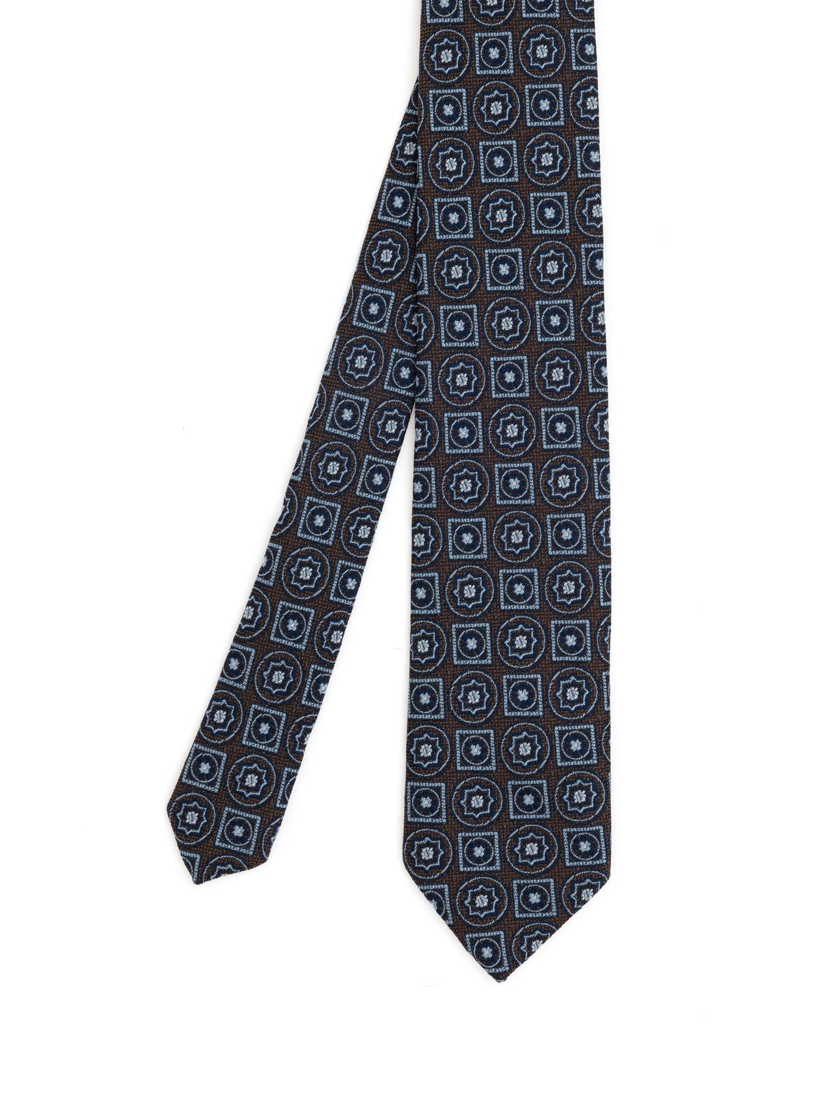 Kahverengi 3'lü Kravat-Mendil-Kravat İğnesi Set - 50298147001