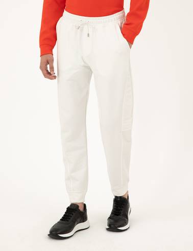 Beyaz Slim Fit Eşofman Altı