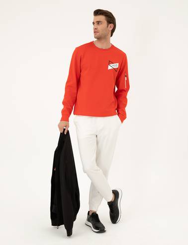 Beyaz Slim Fit Eşofman Altı