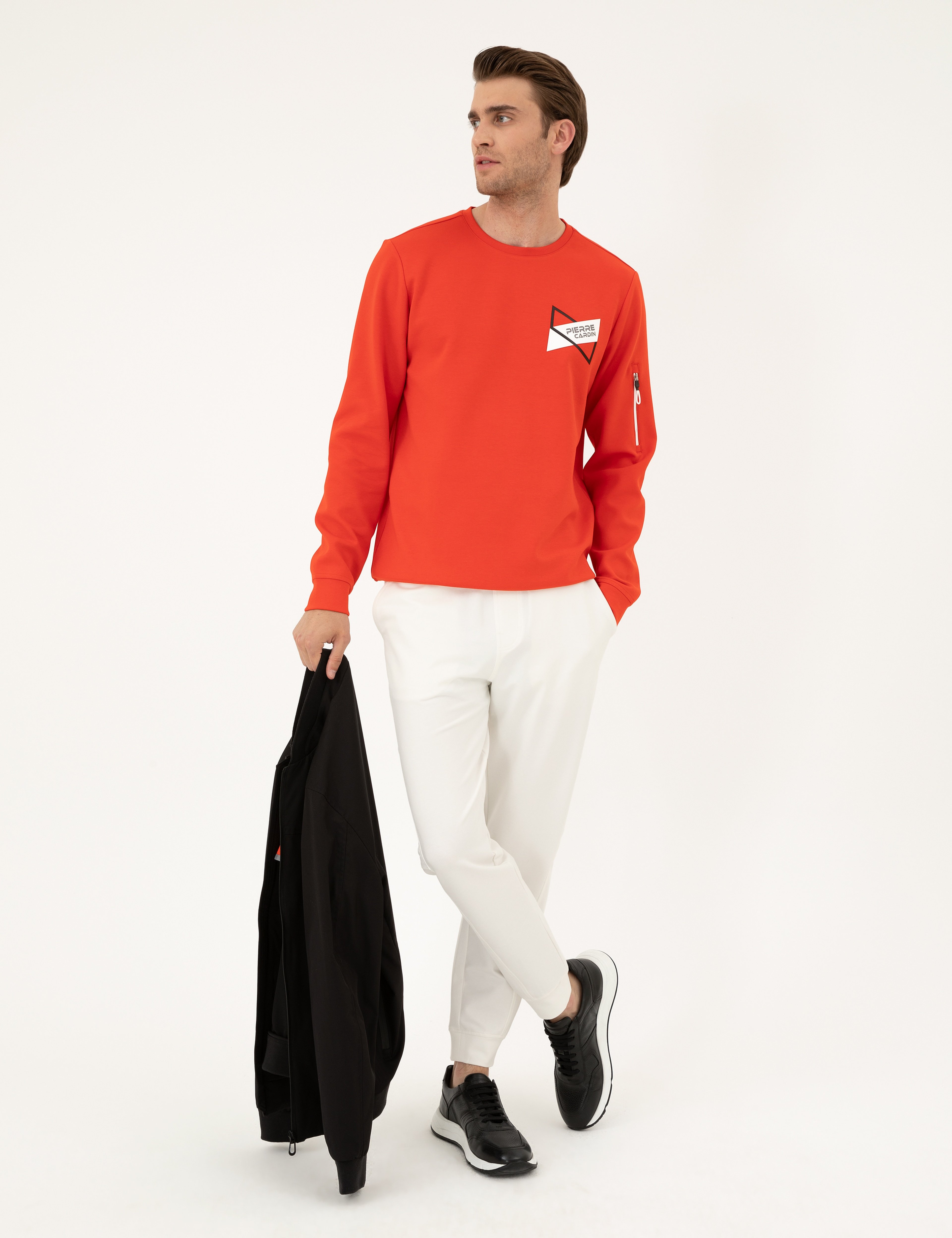 Beyaz Slim Fit Eşofman Altı - Image 1