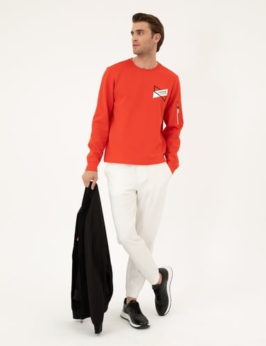 Beyaz Slim Fit Eşofman Altı