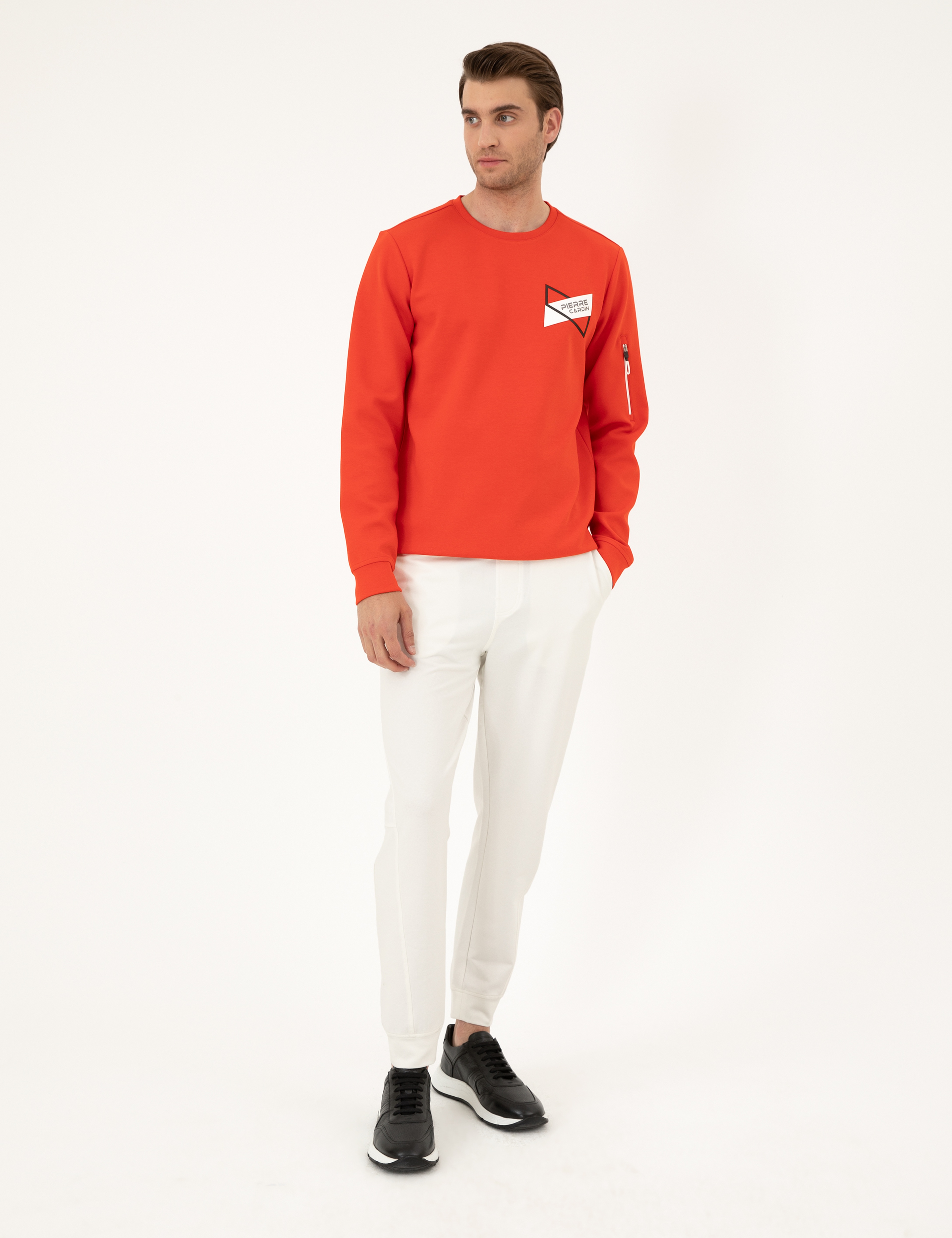 Beyaz Slim Fit Eşofman Altı - Image 3