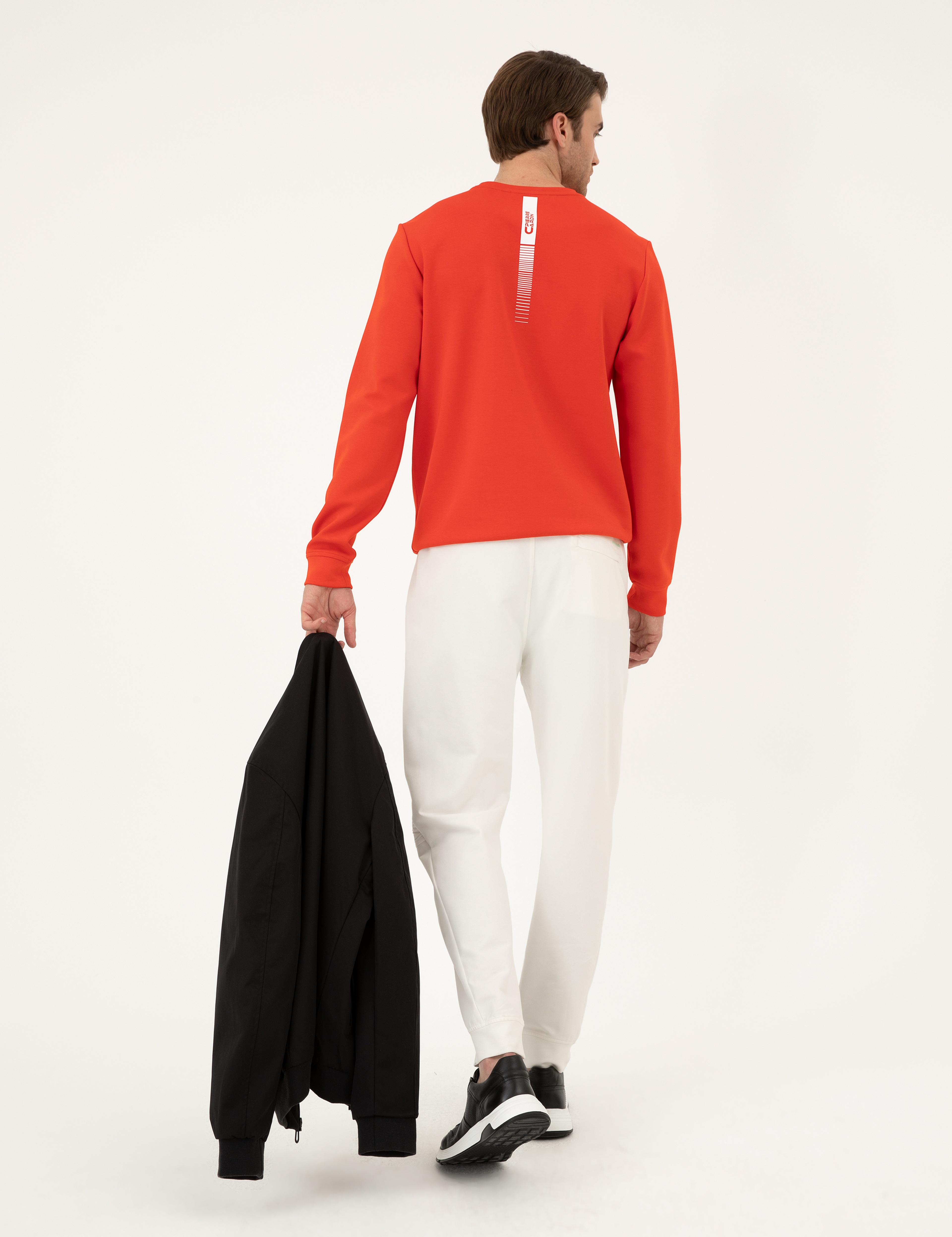 Beyaz Slim Fit Eşofman Altı - Image 4