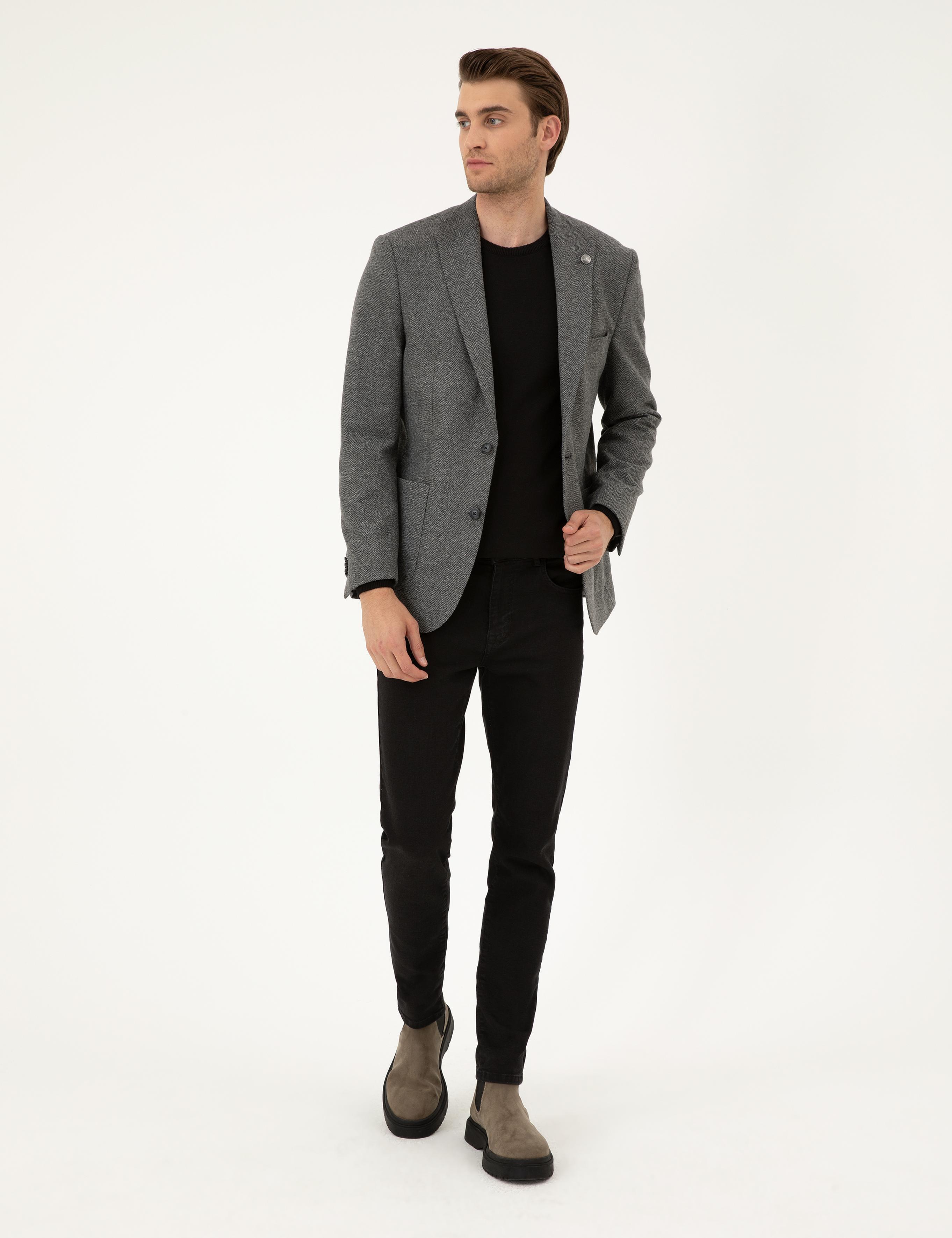 Füme Slim Fit Ceket