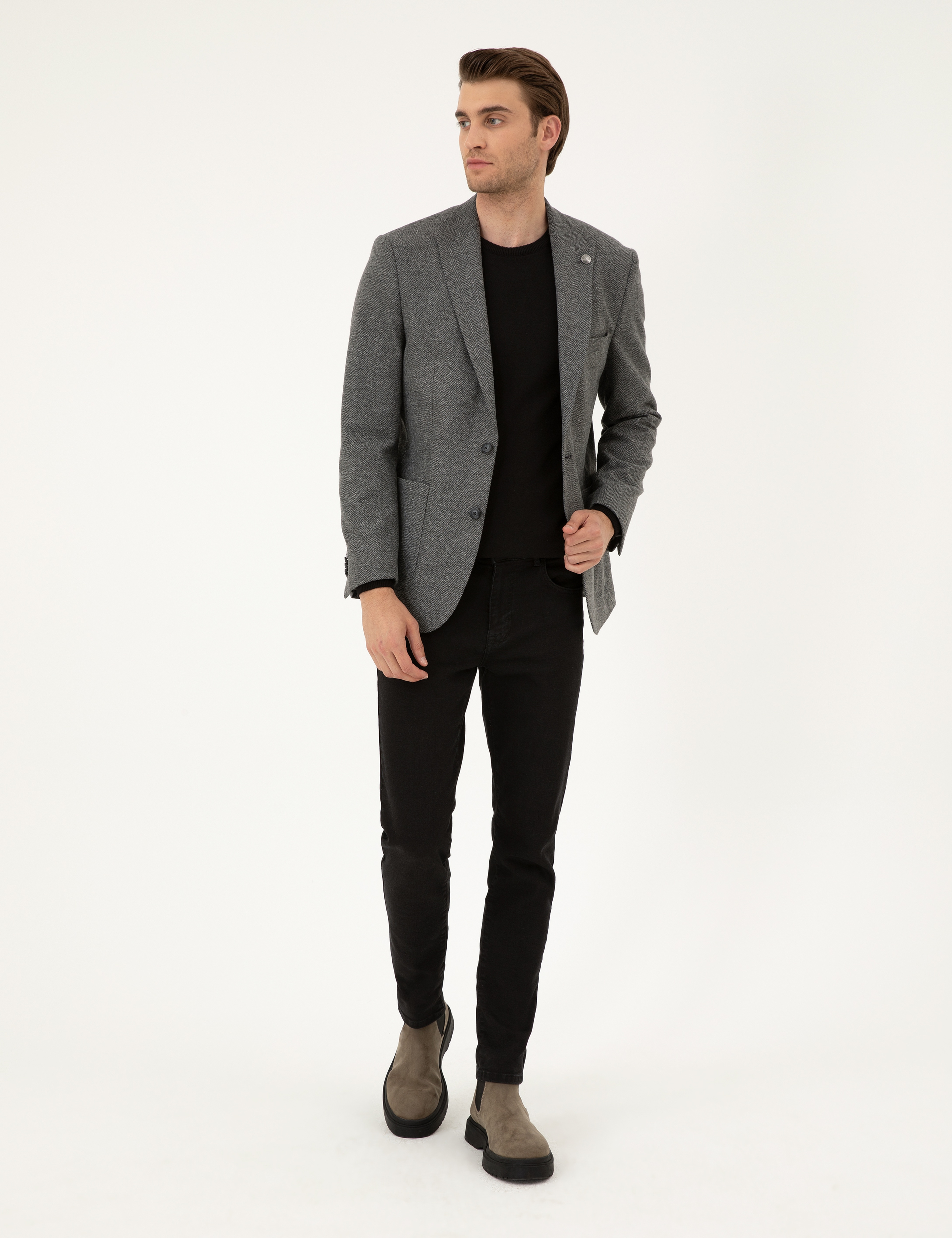 Füme Slim Fit Ceket
