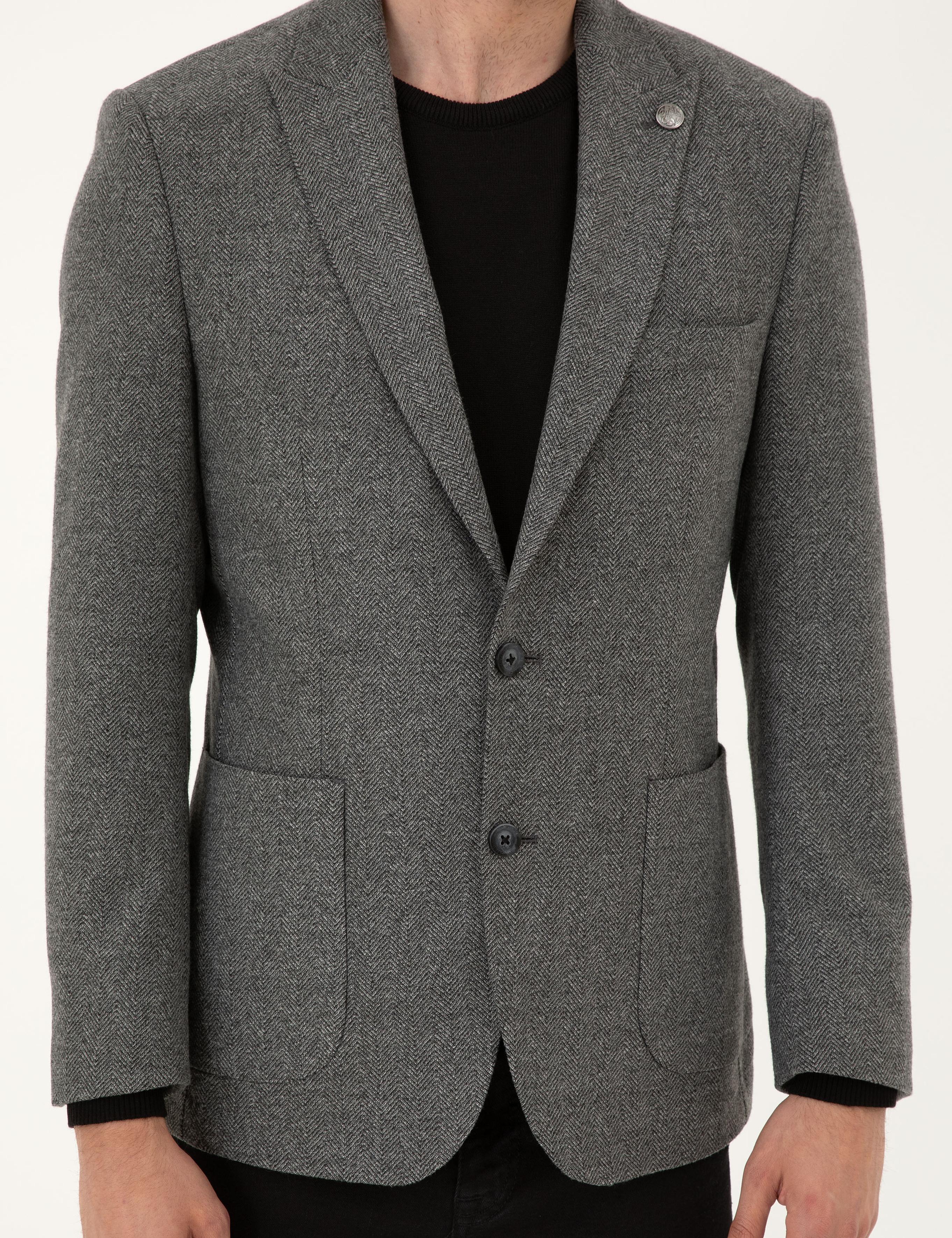 Füme Slim Fit Ceket