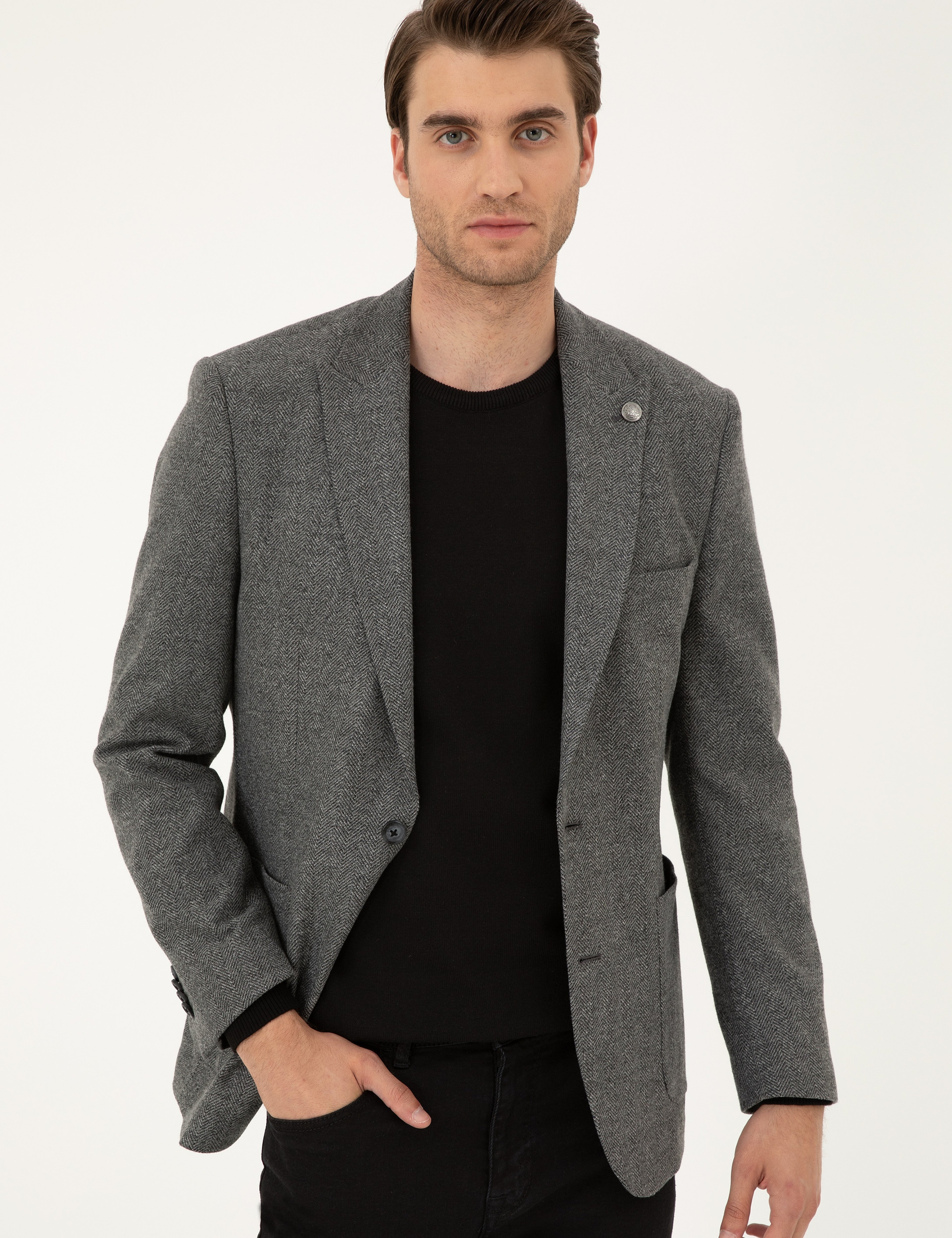 Füme Slim Fit Ceket