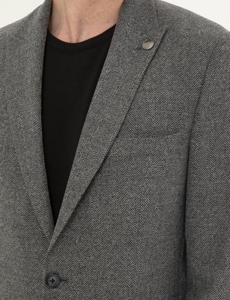 Füme Slim Fit Ceket - 50293351023