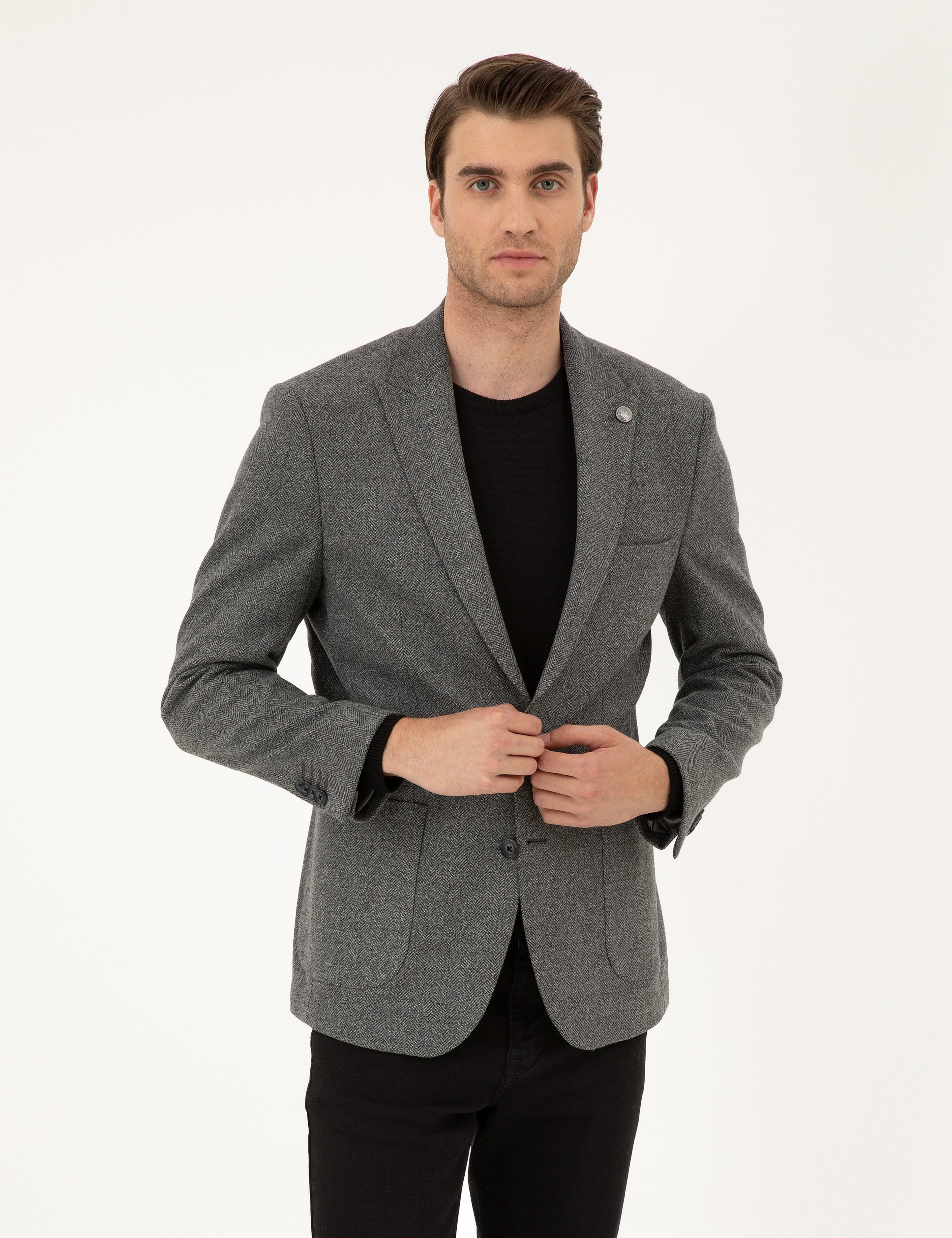 Füme Slim Fit Ceket - Image 1