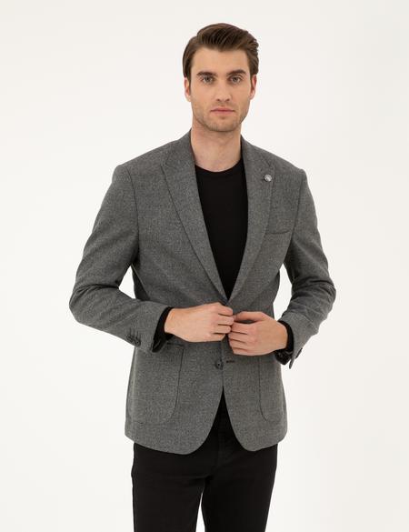Füme Slim Fit Ceket - 50293351023