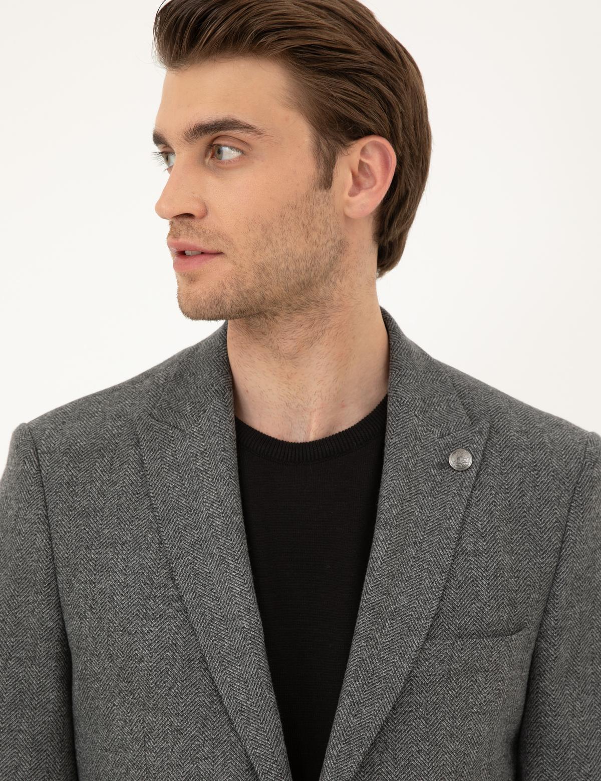 Füme Slim Fit Ceket - 50293351023