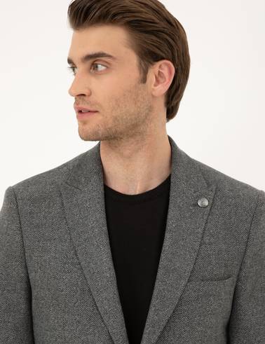 Füme Slim Fit Ceket