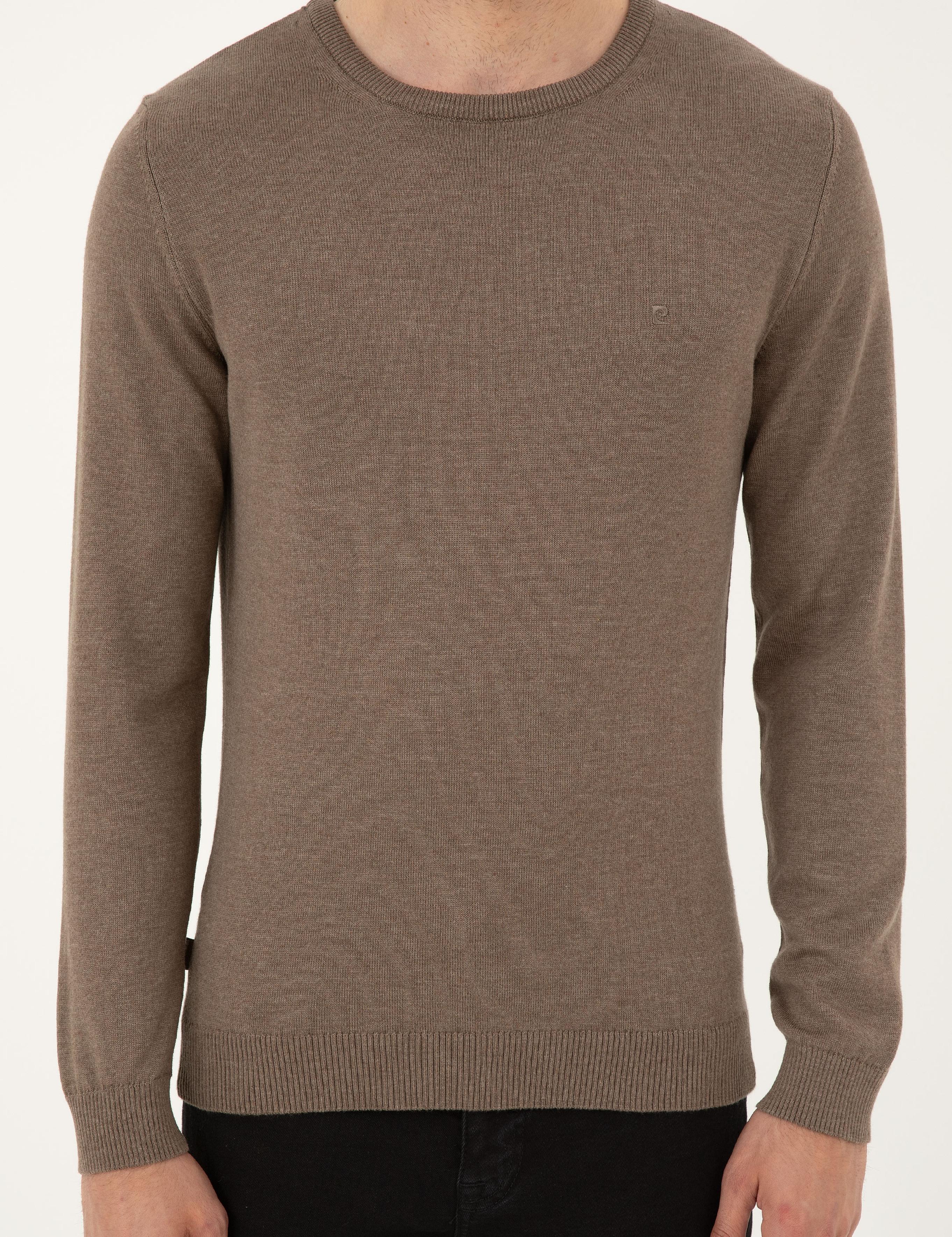 Vizon Melanj Slim Fit Bisiklet Yaka Basic Triko Kazak