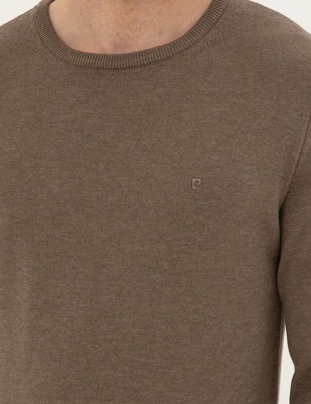 Vizon Melanj Slim Fit Bisiklet Yaka Basic Triko Kazak - 50296575131