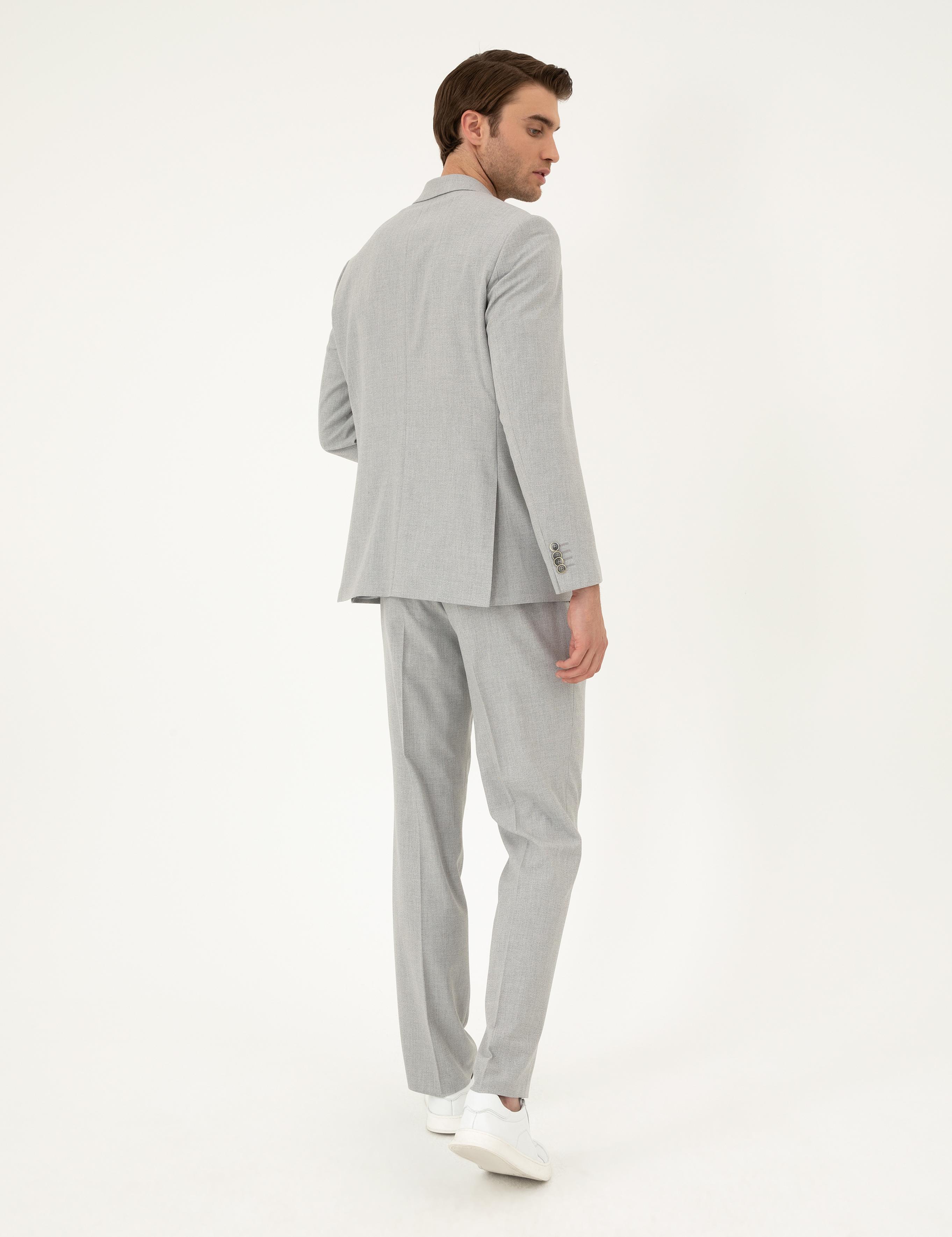 Açık Gri Slim Fit Takım Elbise