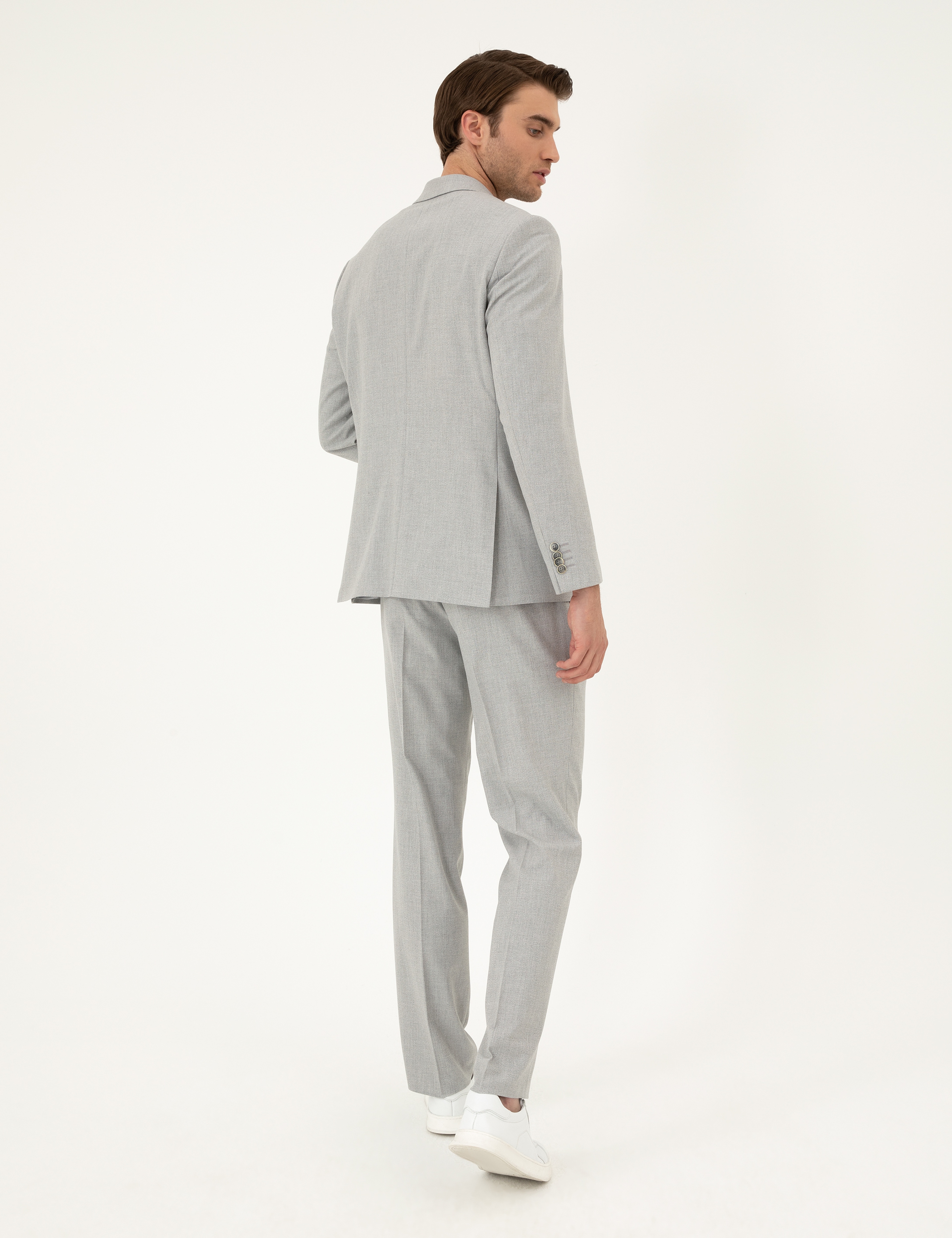 Açık Gri Slim Fit Takım Elbise