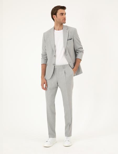 Açık Gri Slim Fit Takım Elbise - 50288787026