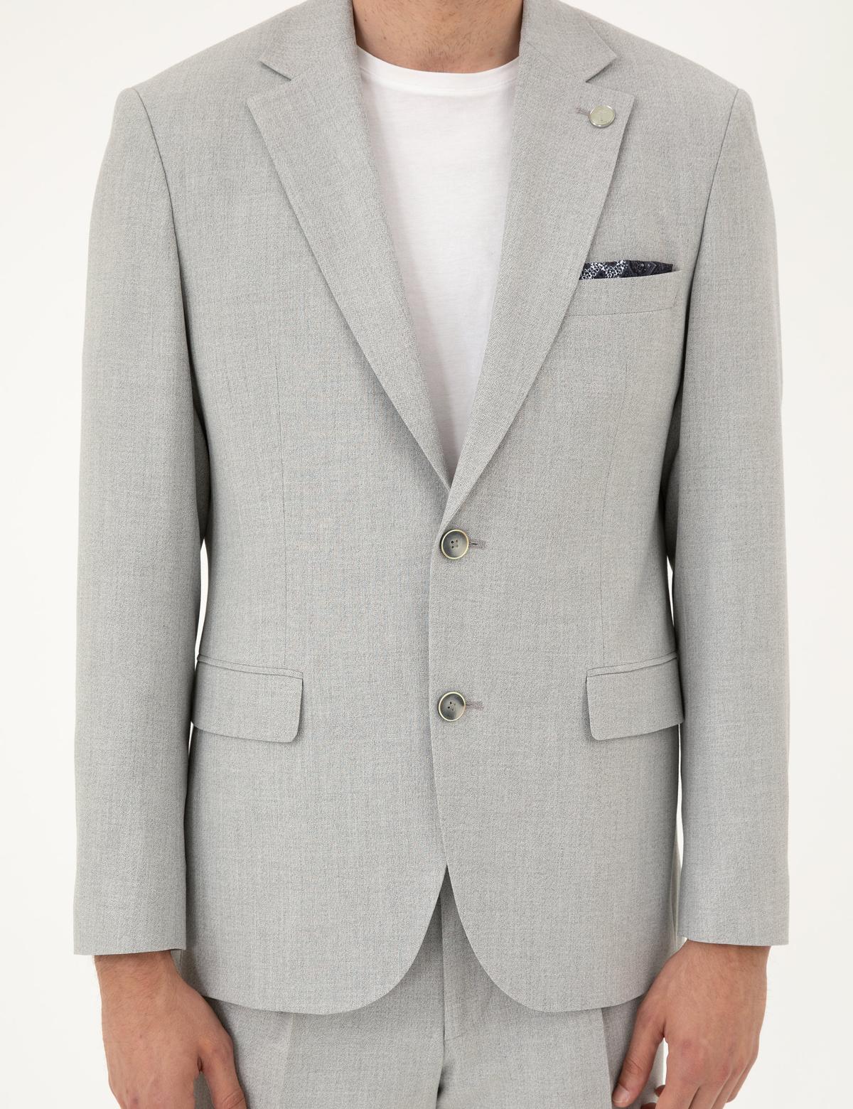 Açık Gri Slim Fit Takım Elbise - 50288787026