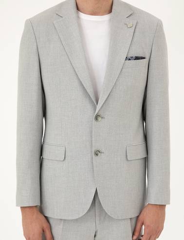 Açık Gri Slim Fit Takım Elbise