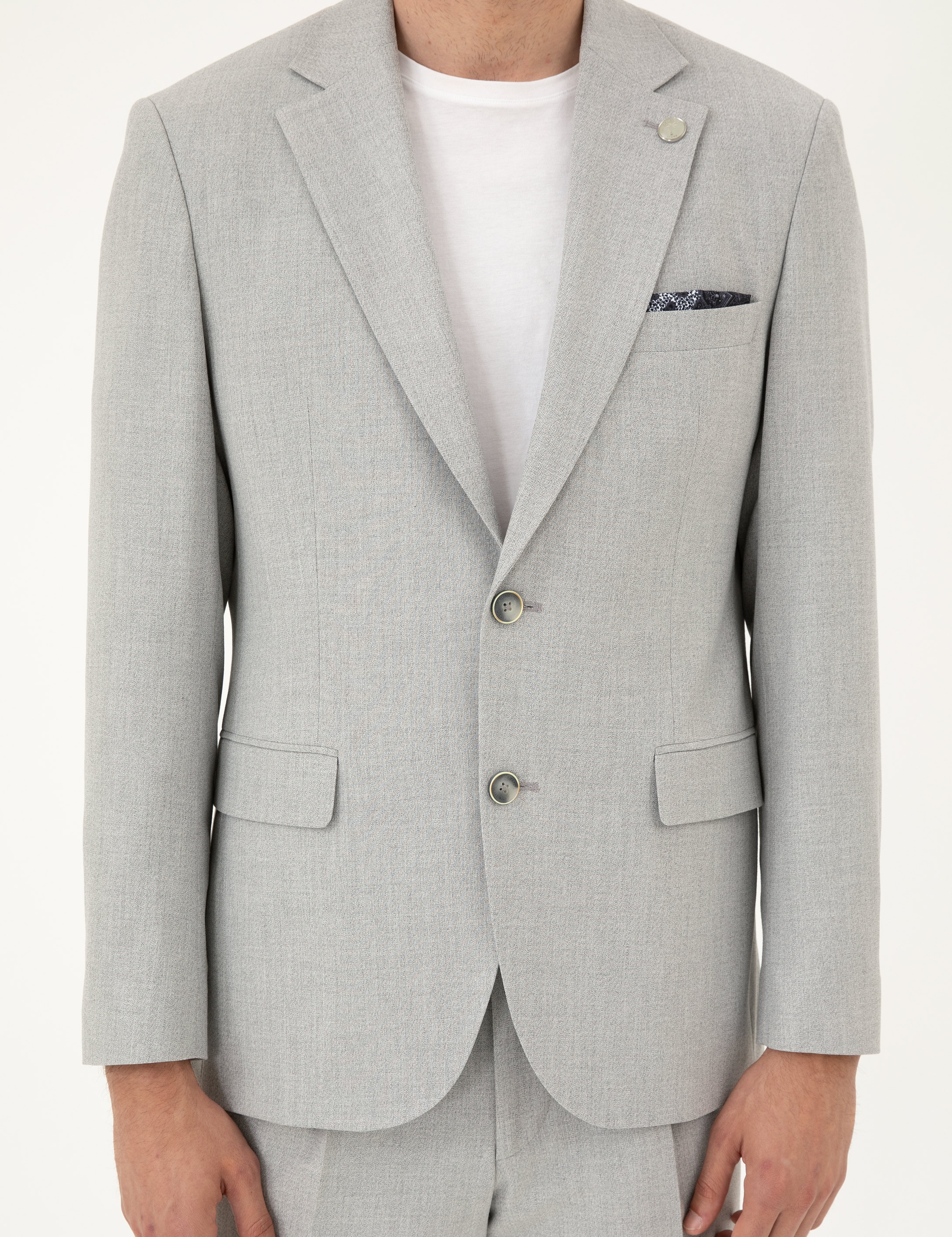 Açık Gri Slim Fit Takım Elbise - Image 6
