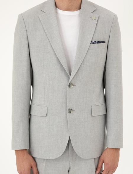 Açık Gri Slim Fit Takım Elbise - 50288787026