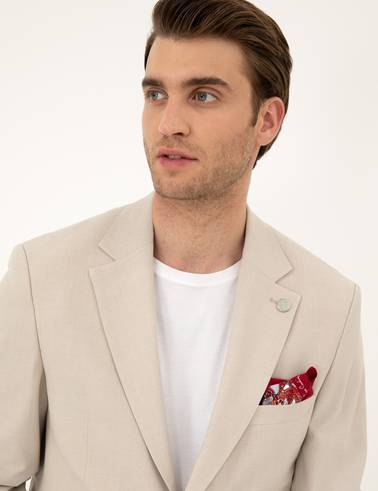 Bej Slim Fit Takım Elbise
