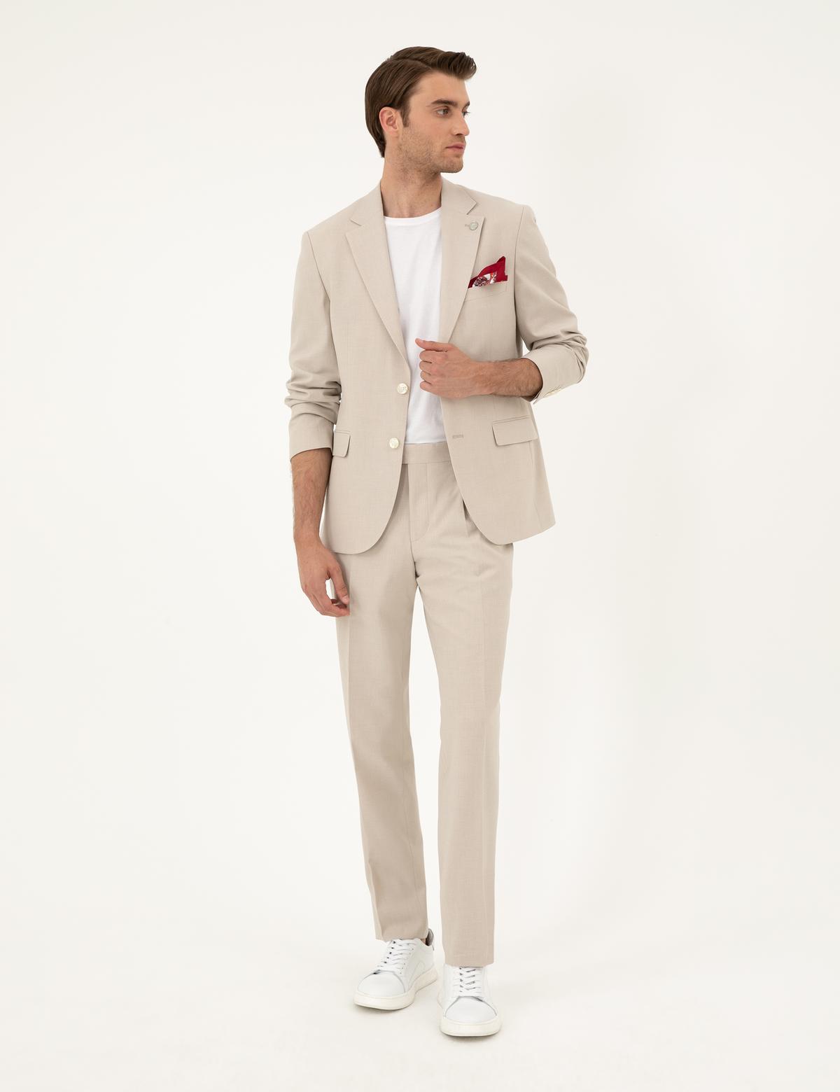 Bej Slim Fit Takım Elbise - 50288787041