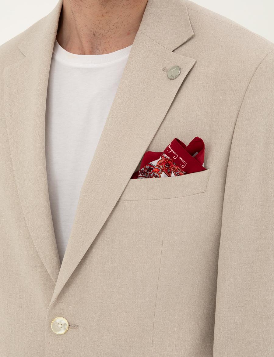 Bej Slim Fit Takım Elbise