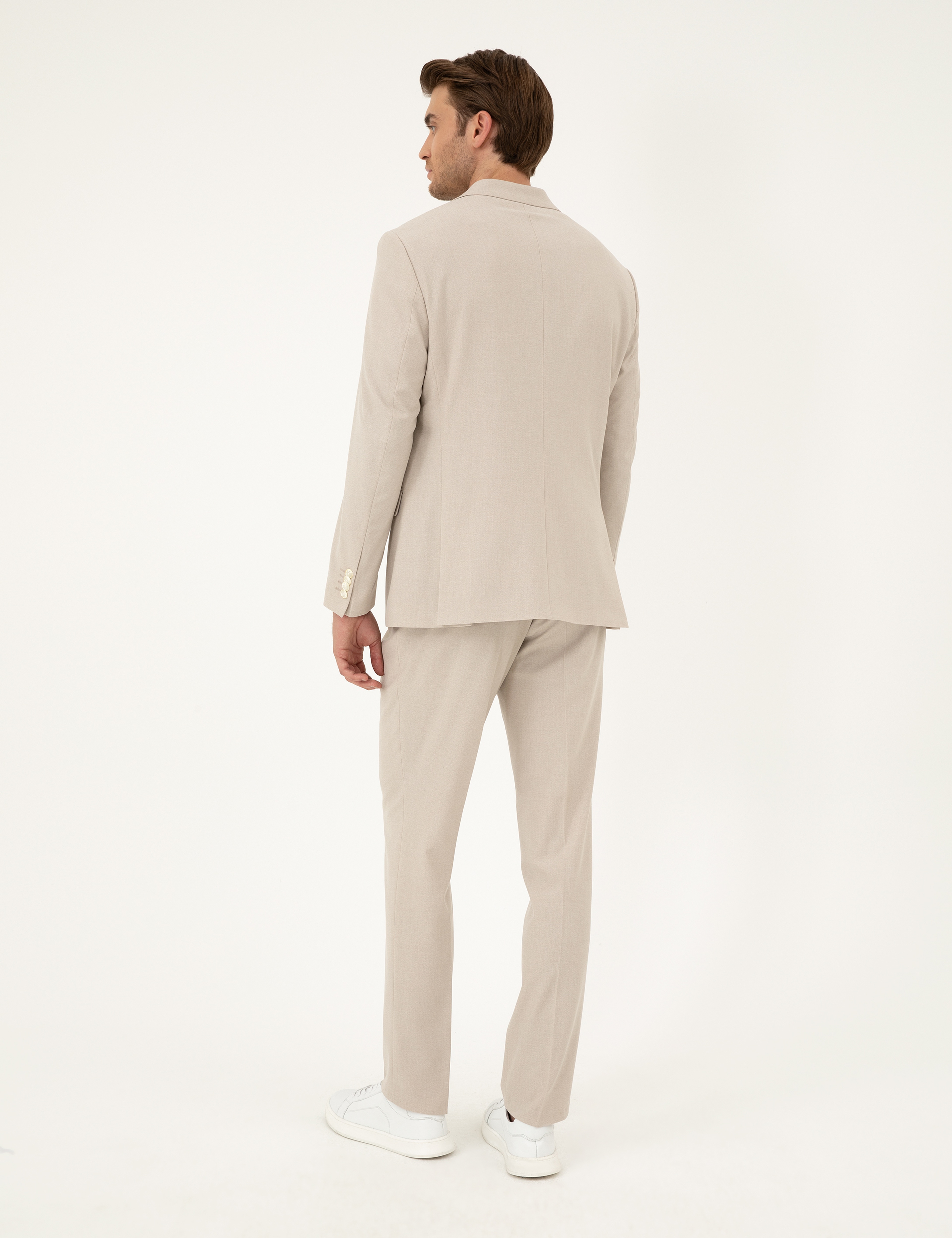 Bej Slim Fit Takım Elbise - Image 5