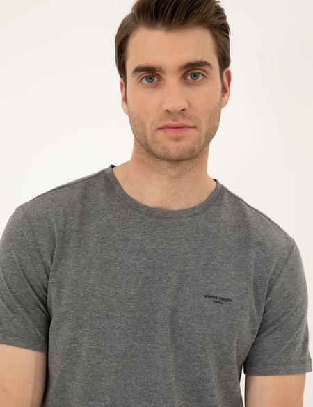 Gri Melanj Slim Fit Basic Tişört - 50292075007