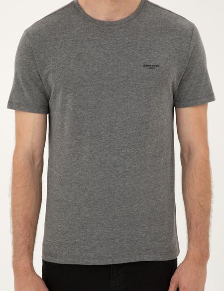 Gri Melanj Slim Fit Basic Tişört - 50292075007