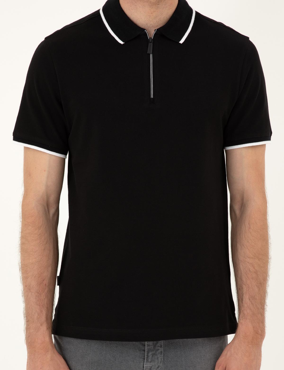 Siyah Slim Fit Tişört - 50292632019