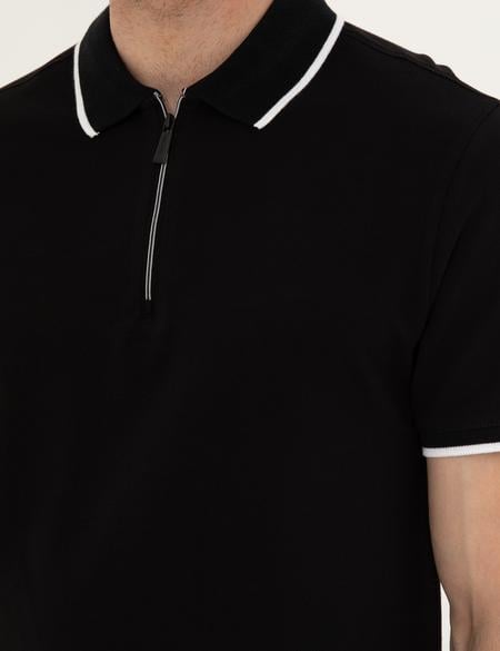 Siyah Slim Fit Tişört - 50292632019