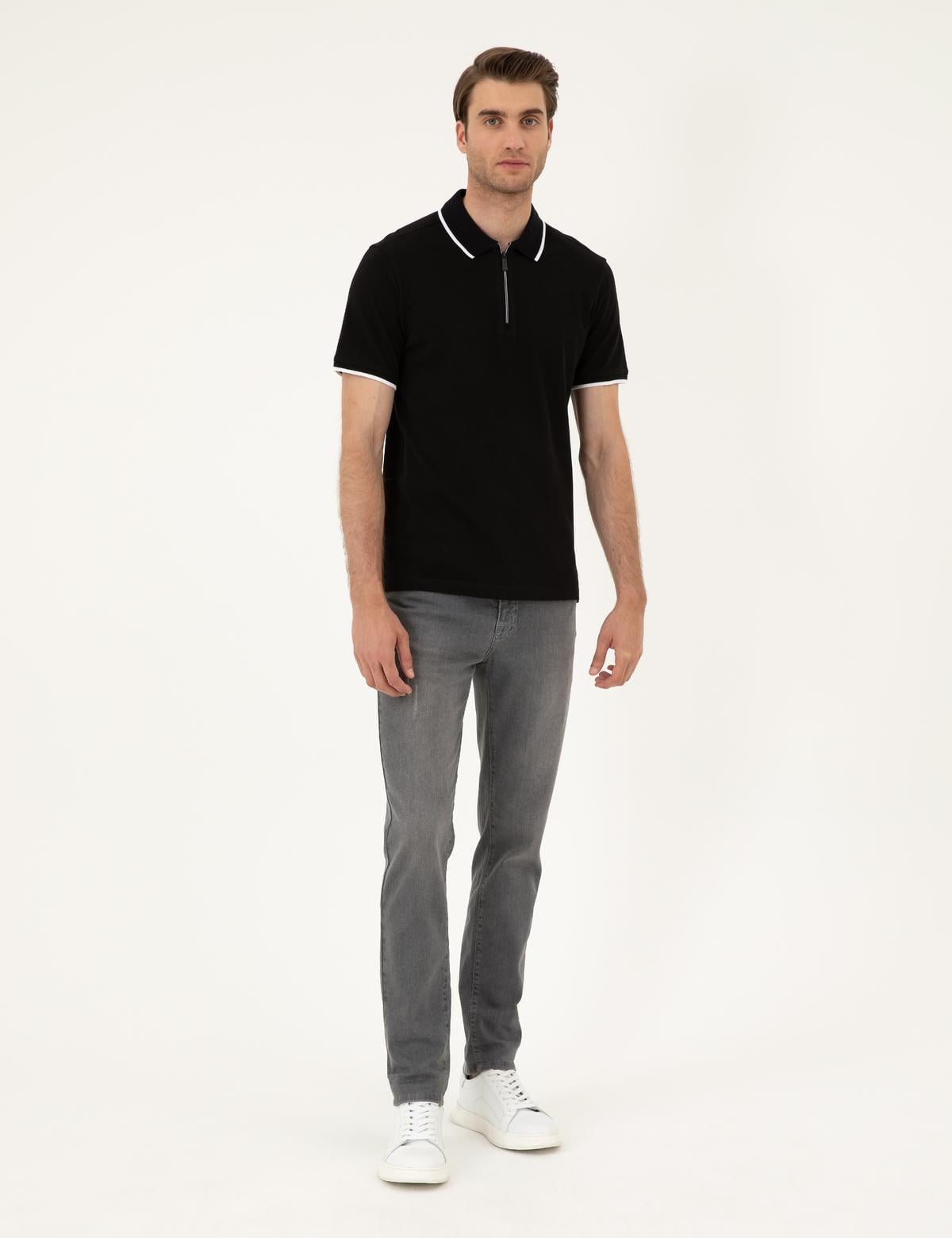 Siyah Slim Fit Tişört - 50292632019