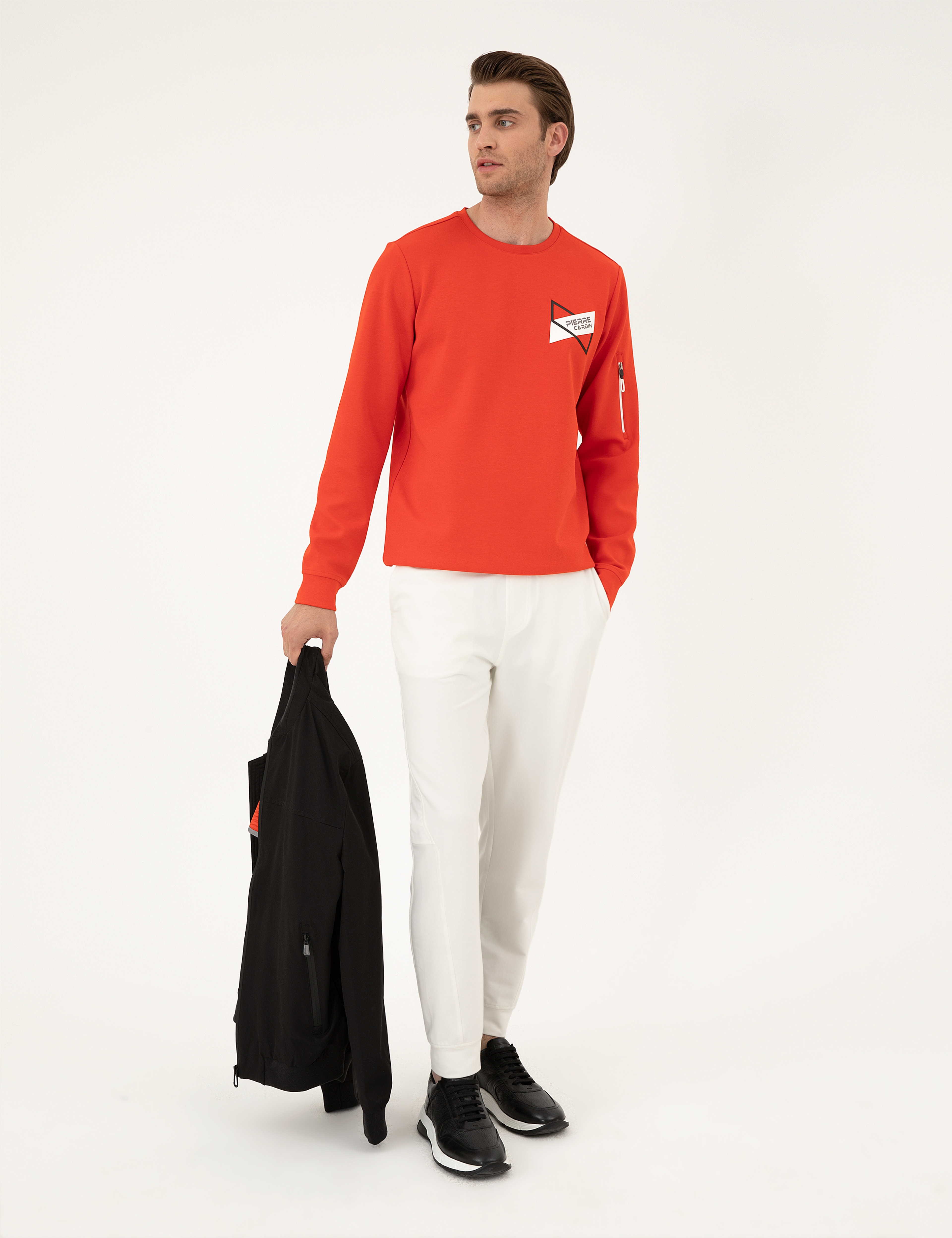 Kırmızı Regular Fit Sweatshirt - Image 4