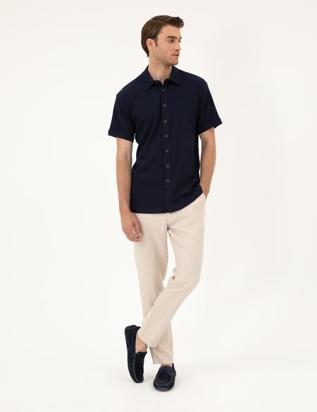 Bej Carrot Fit %100 Keten Kanvas Pantolon - 50285714281