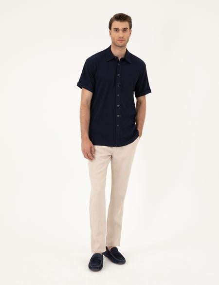 Bej Carrot Fit %100 Keten Kanvas Pantolon - 50285714281