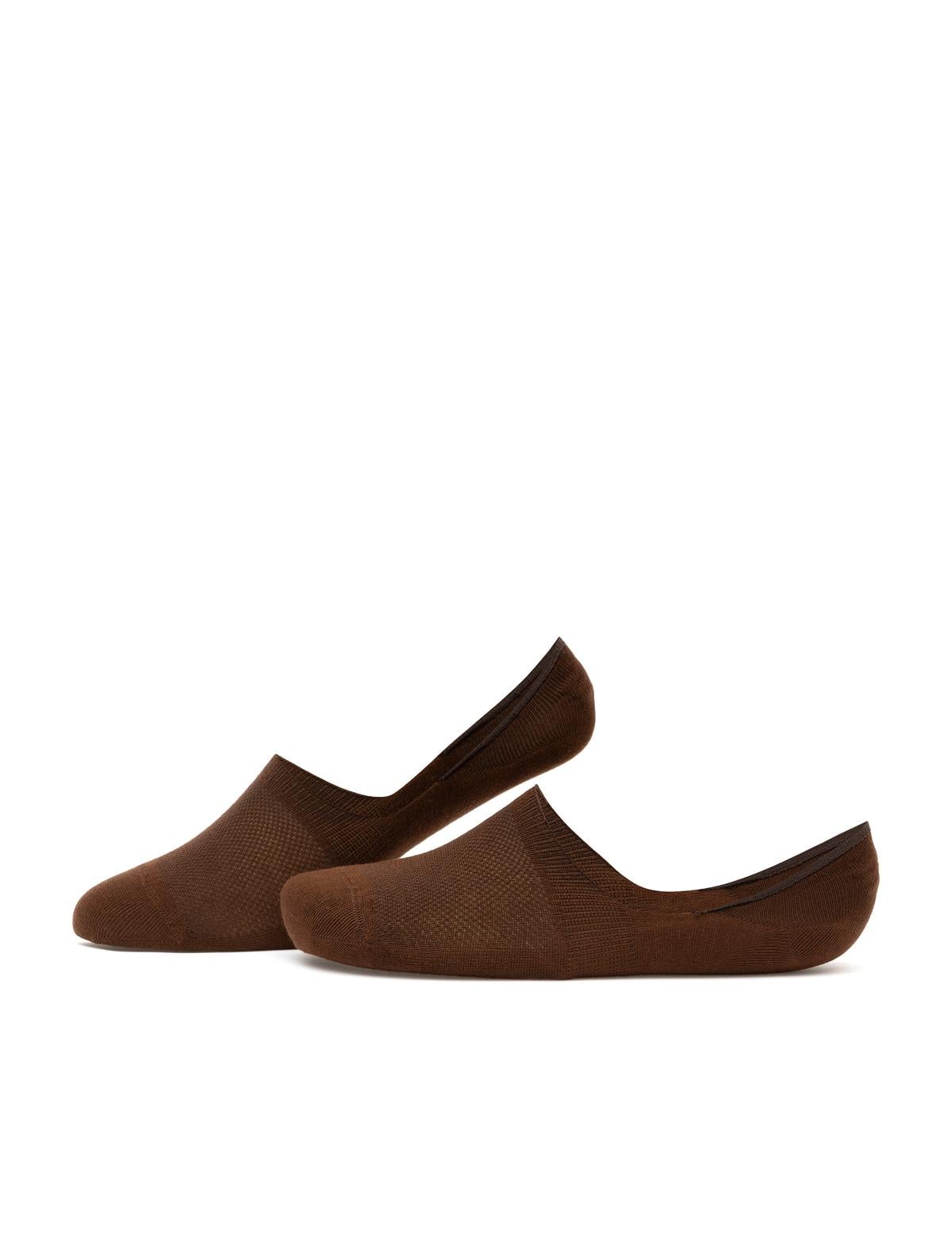 Erkek Bambu Karışımlı Kahverengi Babet Desenli Çorap