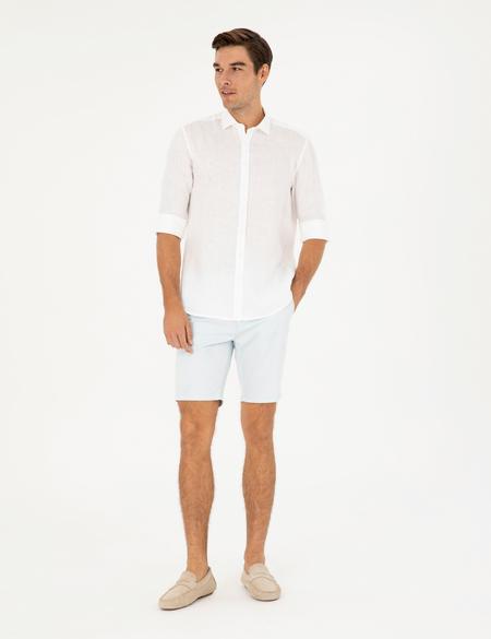 Mavi Slim Fit Dokuma Şort - 50284277033