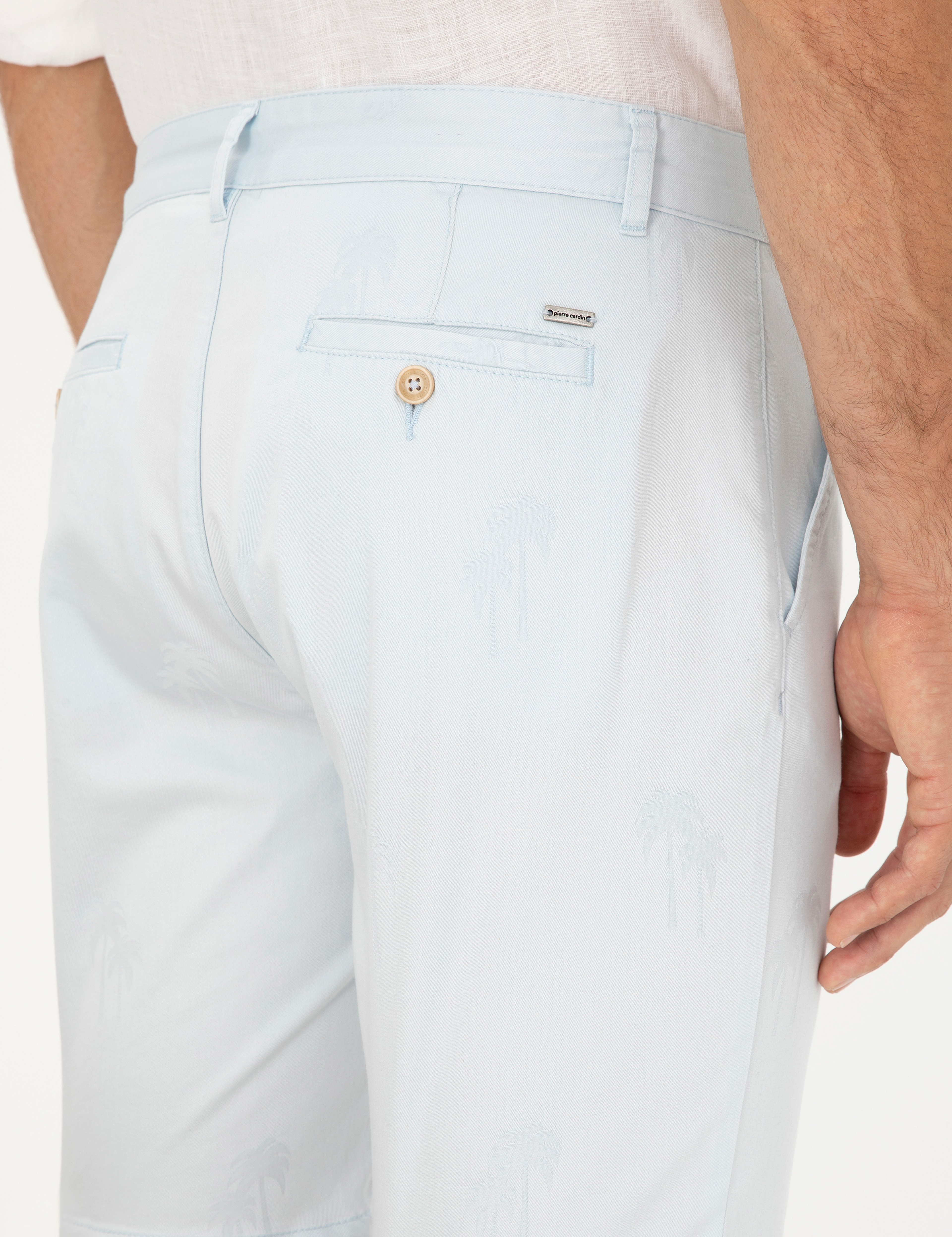 Mavi Slim Fit Dokuma Şort - Image 6